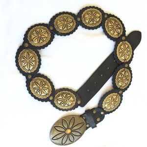 Metal Jewel buckle Leather Belt